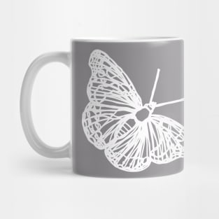 Butterfly line art white Mug